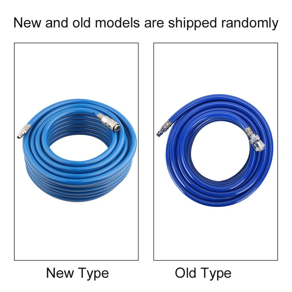 Pneumatischer PVC-Schlauch Luftleitungsschlauch 15M Blau Flexibler Pneumatischer PVC-Schlauch mit Schnellkupplung für Luftkompressor Pneumatischer Luftschlauch