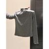 Women's Polka Dot Ruffle T-Shirt: Warm Long Sleeve, Half-High Collar Base Layer for Autumn/Winter
