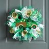 St. Patricks Day Clover Wreath Shamrock Silk Ribbon Decor Home Outdoor