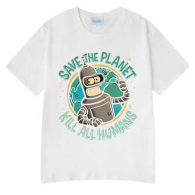 Vtipné tričko s grafickým potiskem robota Save The Planet Kill All Humans Pánské Dámské Módní Tričko s krátkým rukávem Nadměrná bavlněná trička