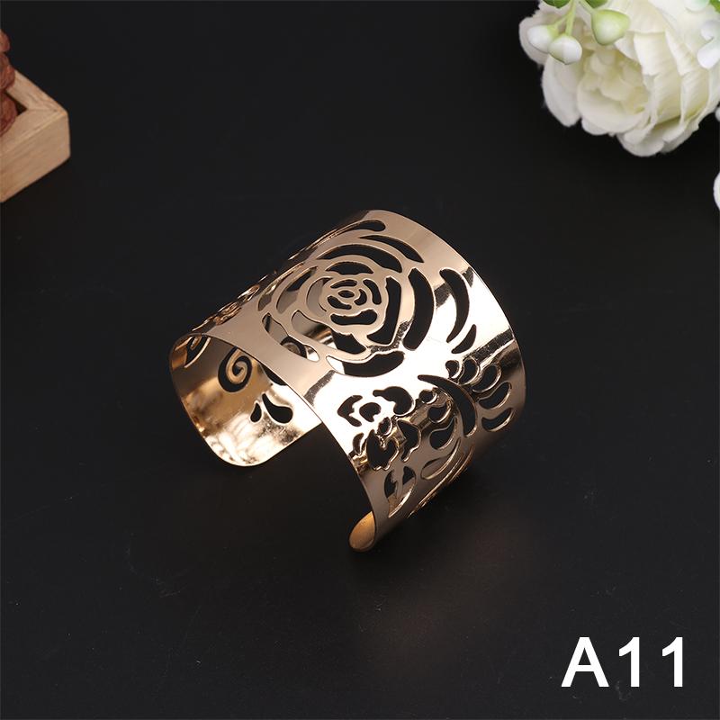Chunky Wide Metal Bracelets For Women Open Cuff Exaggerated Cuff Bangles Trend Charm Arm Jewelry  Gifts