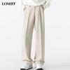 LOMBT Pantalon de ville décontracté à jambe droite pour homme LF02