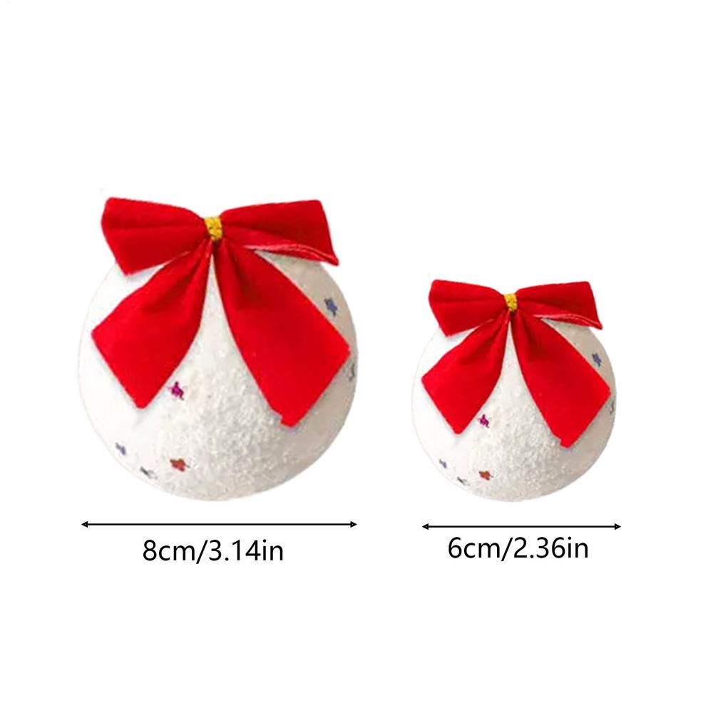 

15pcs Christmas Foam Ball Decoration Pendant With Bow Christmas Snowball Ornaments Shatterproof Christmas Tree Decoration Gifts червоний
