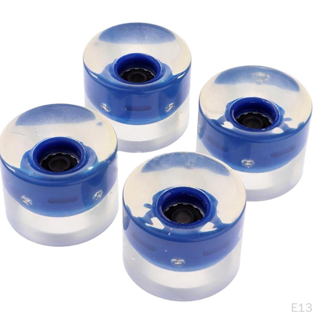 4 Pack PU Flashing Wheels 70mm 78a Replacement for Longboard Skateboard