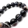12mm Natural Power Stone Bracelet with Tibetan and Prayer Inner Eye, Men's Women's Beads, Diameter Approx. 15.5cm