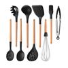 White Silicone Wooden Handle Soup Spoon Spatula Brush Scraper Pasta Egg Beater Non-stick Kitchen Cooking Tools Kitchenware