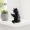 Cat Reading Book Ornament 3D Printed Figurine, Decorative with Weighted Anti-Slip Base, Cute Figure Intellectual Statue Eye Glasses for Desk Bookshelf