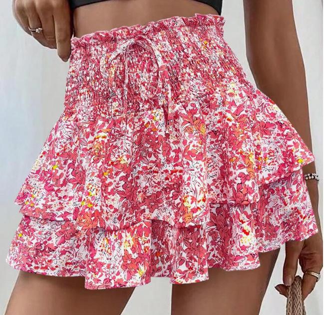 Ladies summer hot sale new fashion printed wide-leg shorts loose versatile casual pants