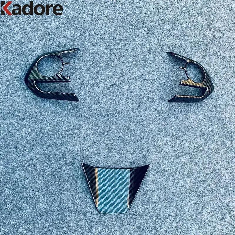 For Toyota Venza Harrier 2024 2025 Carbon Fiber Car Steering Wheel Panel Cover Trim Interior Accessories