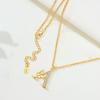 Orstarry 925 Silver Golden A-Z Lucky Letters Necklace Pendant Necklace for Women Birthday Gifts Fashion Fine Jewelry
