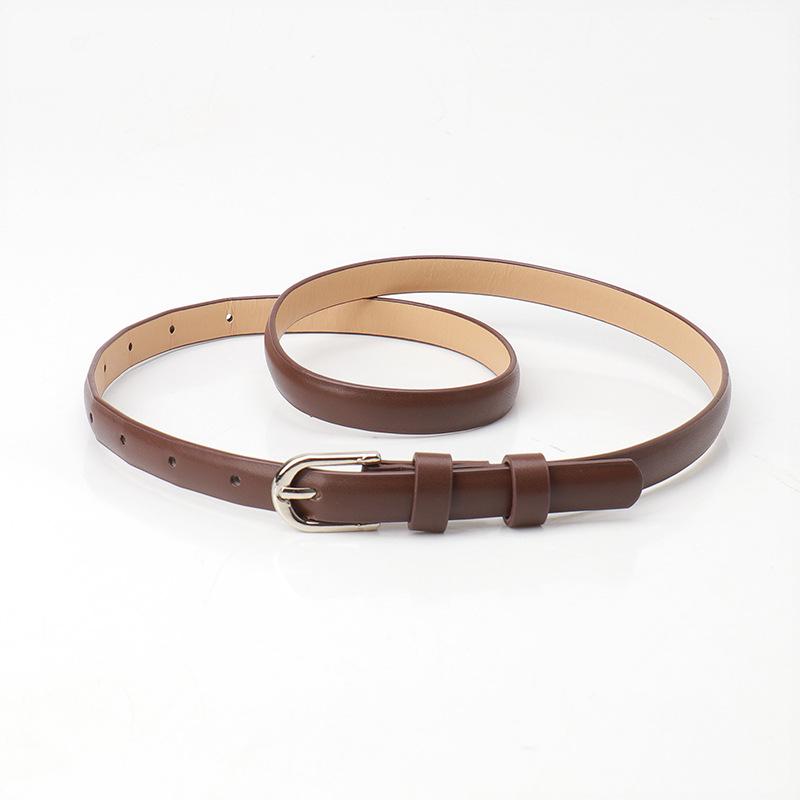 Korean Style Fashionable Women's Thin Belt with Alloy Pin Buckle - Perfect for Skirts and Small Suits