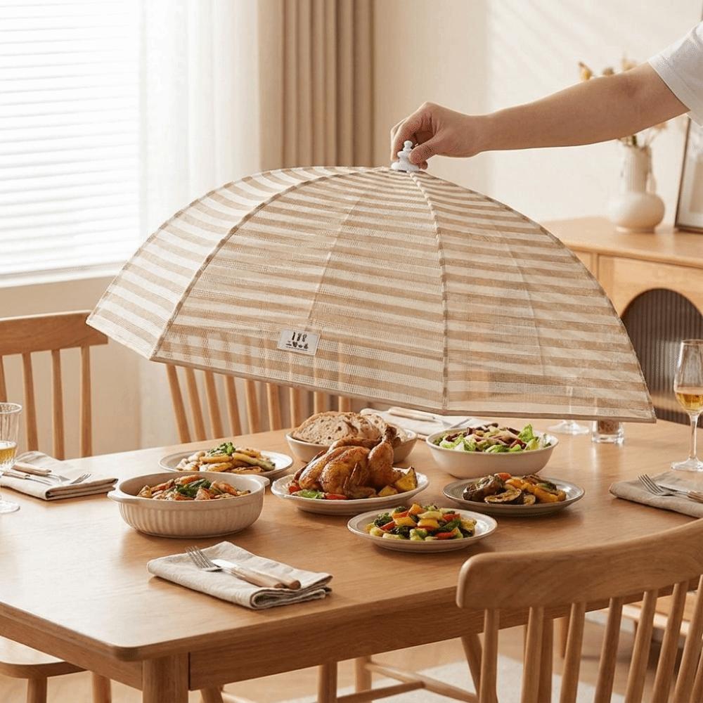 Umbrella-Style Dish Covers Folding Food Preservation Cover Portable Insect Proof Cover Meal Cover