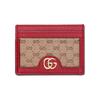 X Doraemon Collaboration Vintage Logo Canvas And Leather Card Holder Unisex Card Holder Ebony Red 654539-2T4AG-9795