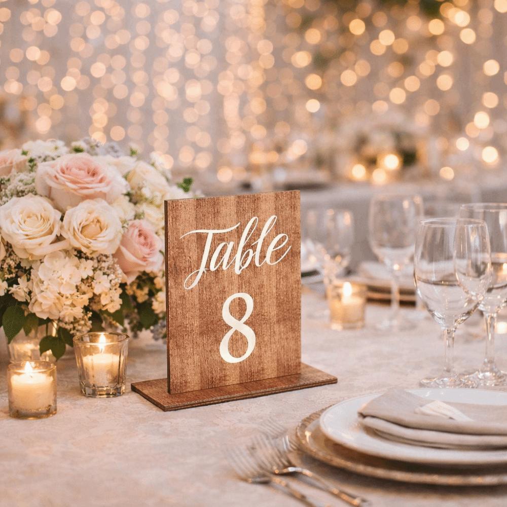 Durable Wooden Table Markers Double-Sided Table Number Signs Wedding Table Numbers  Dining Table