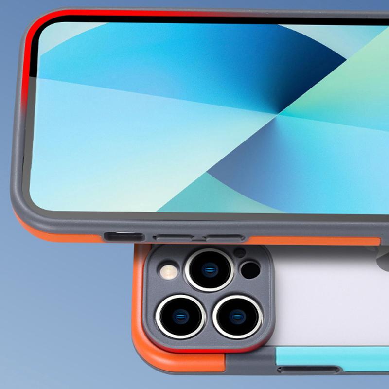 WOLMTT For iPhone 16 Pro Max Case Transparency Back PC+TPU Phone Cover Dual Color Frame