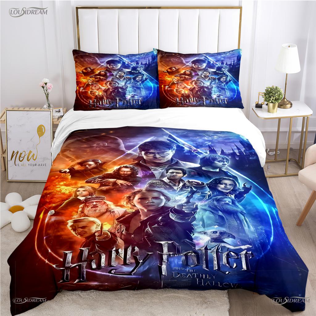 Harry potter Casal All Season Duvet Cover Comforter Bedding Sets Soft Quilt Cover and Pillowcases Teens Single/Double/Queen/King