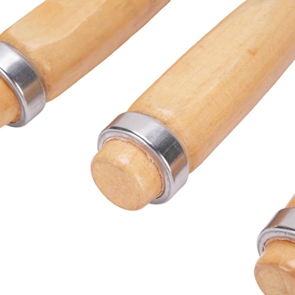 4 Pcs Wooden Handle Woodworking Gouge Tools Carbon steel Firmer Gouge Chisel  Camp