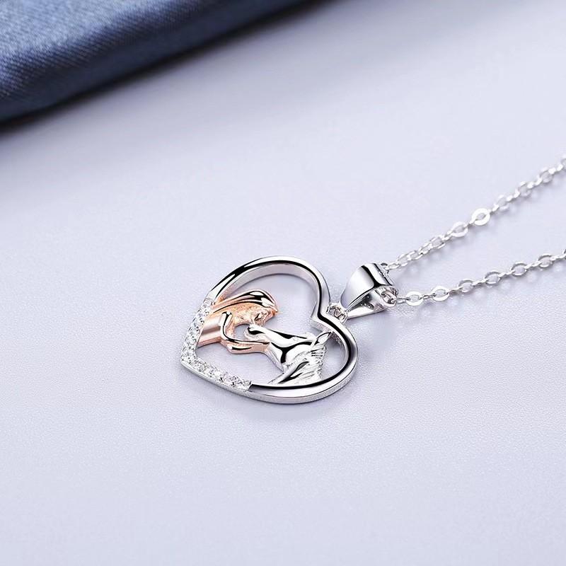 Stylish Animal Themed Heart Shaped Necklace For Girls Perfect Gift For Lovers