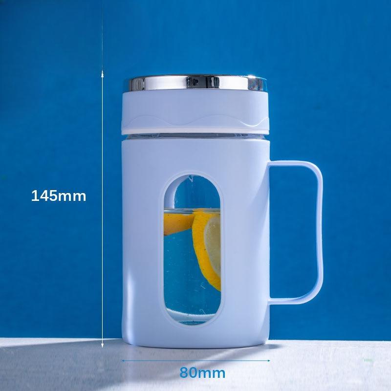 Double Layer Plastic Glass Cup with Handle - Ideal Office Water Cup and Promotional Gift