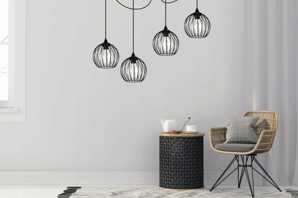 MODERN SPIDER HANGING LAMP, WIRE CEILING