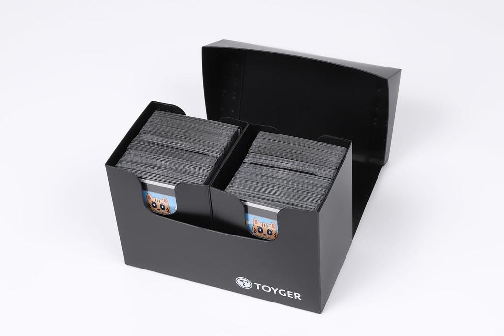 TOYGER Dual Deck Case Type Super Versatile Large Capacity Deck Comes with 2 Separators [Nesting Case] (Black)