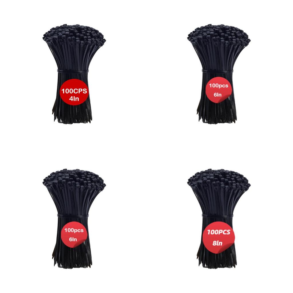 400/100 Durable Nylon Cable Ties, Size 20/15/10cm, Self-locking Nylon Cable Ties, for Office, Industrial, and Workshop Wiring, Cable Management
