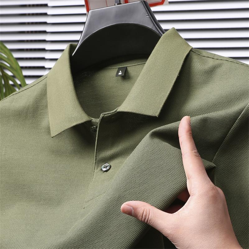 

Heavy 240G Cotton Polo Shirt Short-Sleeved T-Shirt Men S Lapel Solid Color Business Casual High-End Short L світло-зелений колір