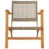 Vidaxl 3-Cz. Bistro Meubelset, Beige, Polyrattan En Acaciahout
