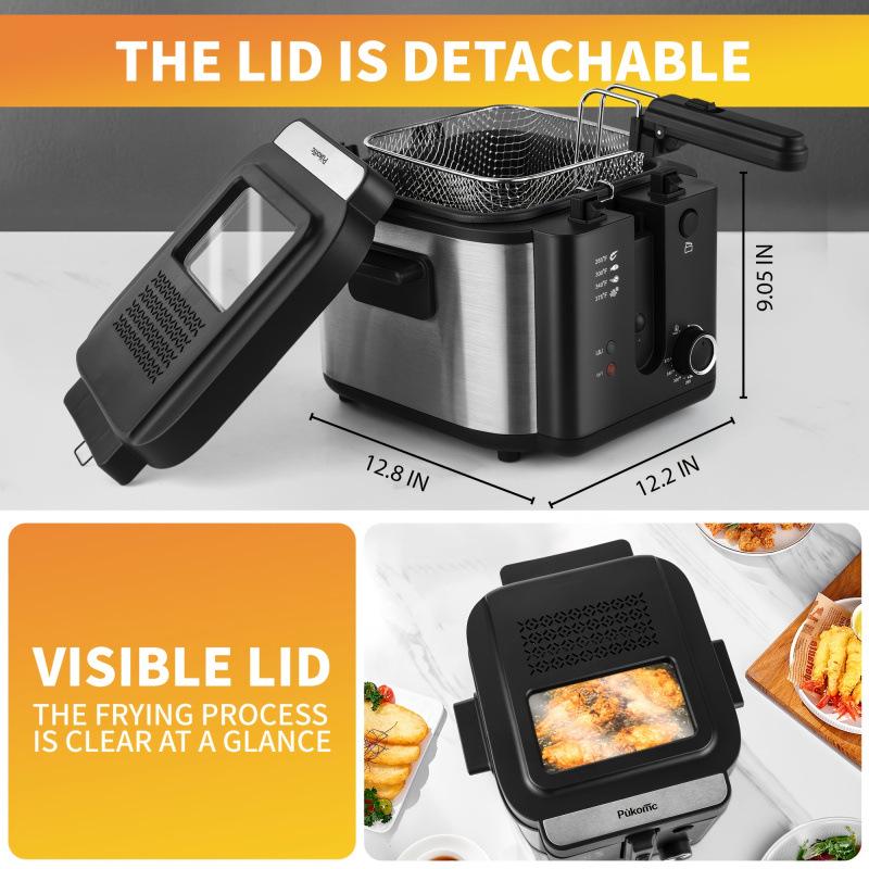 

Stainless Steel Electric Deep Fryer for Home Use 2.5L чёрный