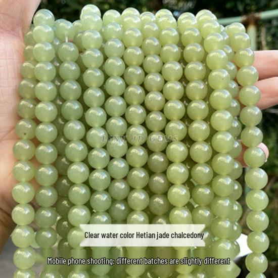 Jingde Jewelry 5A Natural Blue Chalcedony Round Beads: Icy Transparent Blue Agate for Handmade DIY Accessories