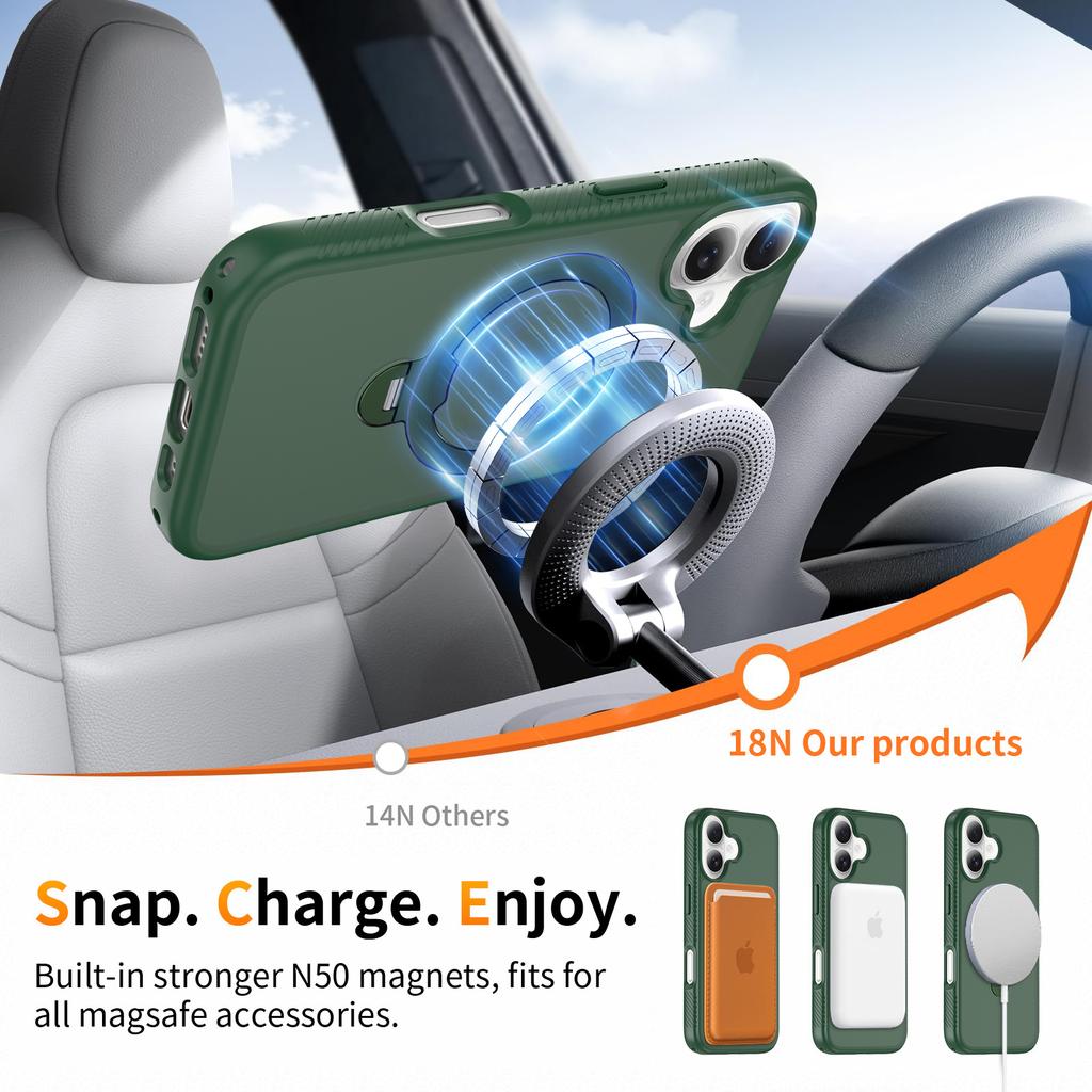 The New Model Is Suitable for Apple 17promax Mobile Phone Case 360 Rotating Magnetic Bracket with Lanyard 17e Mobile Phone Protective Cover