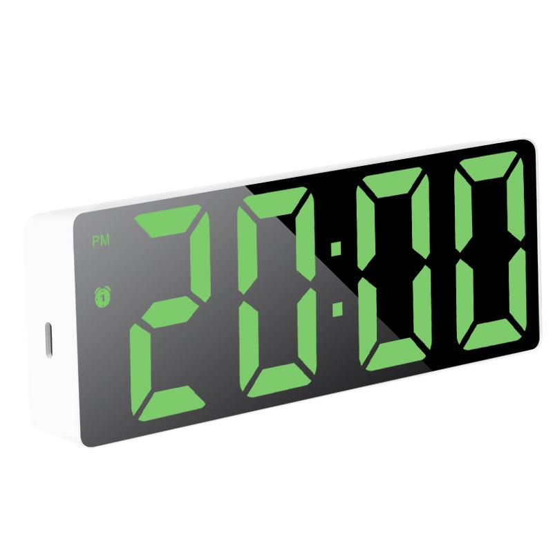 Multifunctional Voice-Controlled Digital Alarm Clock: Minimalist, Colorful Large Screen for Students & Desktops