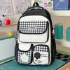 Schoolbag Cute Plaid Backpack Fifth and Sixth Grade Female Student School Bag Large Capacity Lightweight Backpack Middle School Campus Backpack