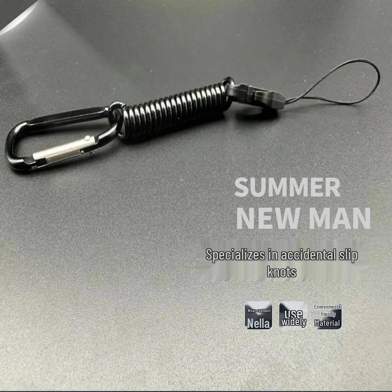 

Retractable Elastic Lanyard Keychain and Phone Cord 60cm Stretch чорний