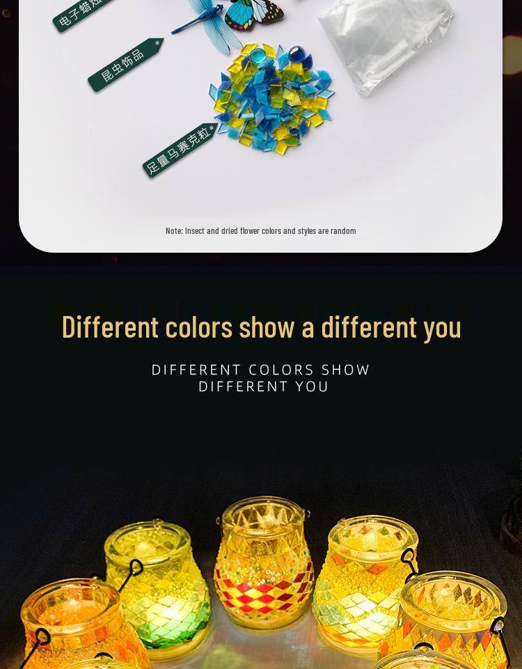 Handmade DIY Mosaic Lantern Kit: Early Education, Parent-Child Activity, Creative Team Building, Gift Toy, Flower Lantern Craft