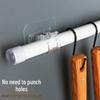 Punch-Free Curtain Rod Holder - Adhesive Wall Bracket for Door & Home Use