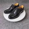 Módní nový styl formální kožené boty se třemi klouby, business casual kožené boty, prodyšné protiskluzové boty, pánské boty se třemi klouby
