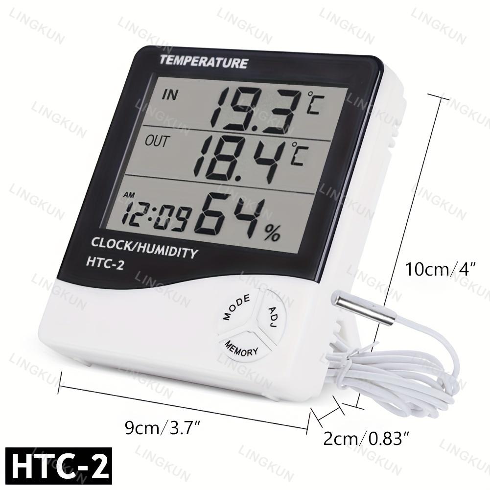 HTC-1 HTC-2 LCD Electronic Digital Temperature Humidity Meter Home Thermometer Hygrometer Indoor Outdoor Weather Station Clock