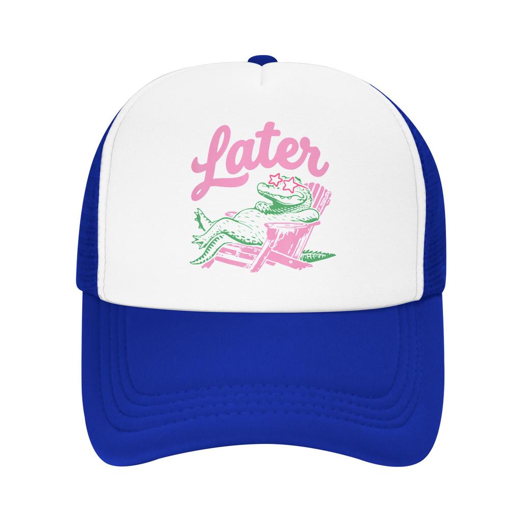 See You Later Teacher Alligator Summer Baseball Cap Cool Trucker Hat Couple Women Print Tennis Skate Sun-Proof Snapback Cap