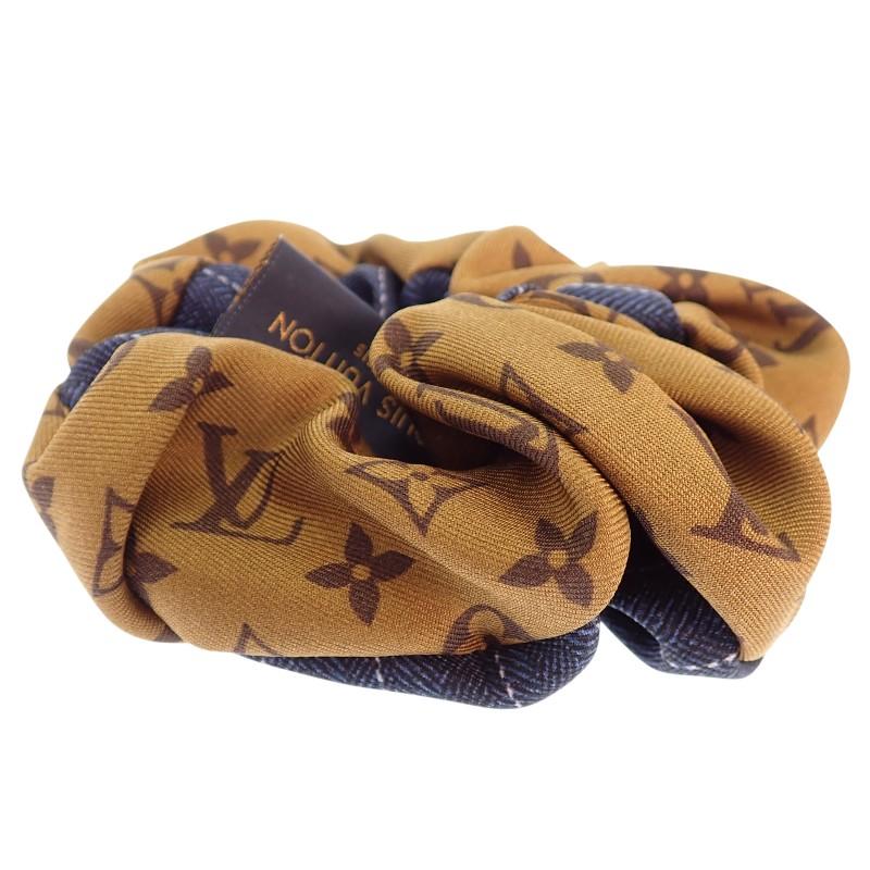 LOUIS VUITTON  M77011 hair accessory Brown/blue silk Women