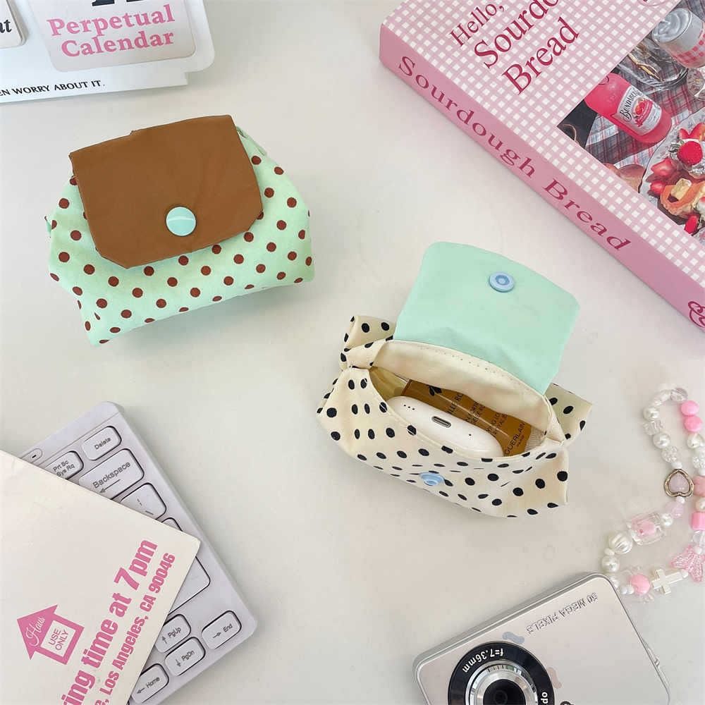 Plaid Earphone Bag Print Small Cosmetic Bag Card Holder Floral Organizer Bags Women