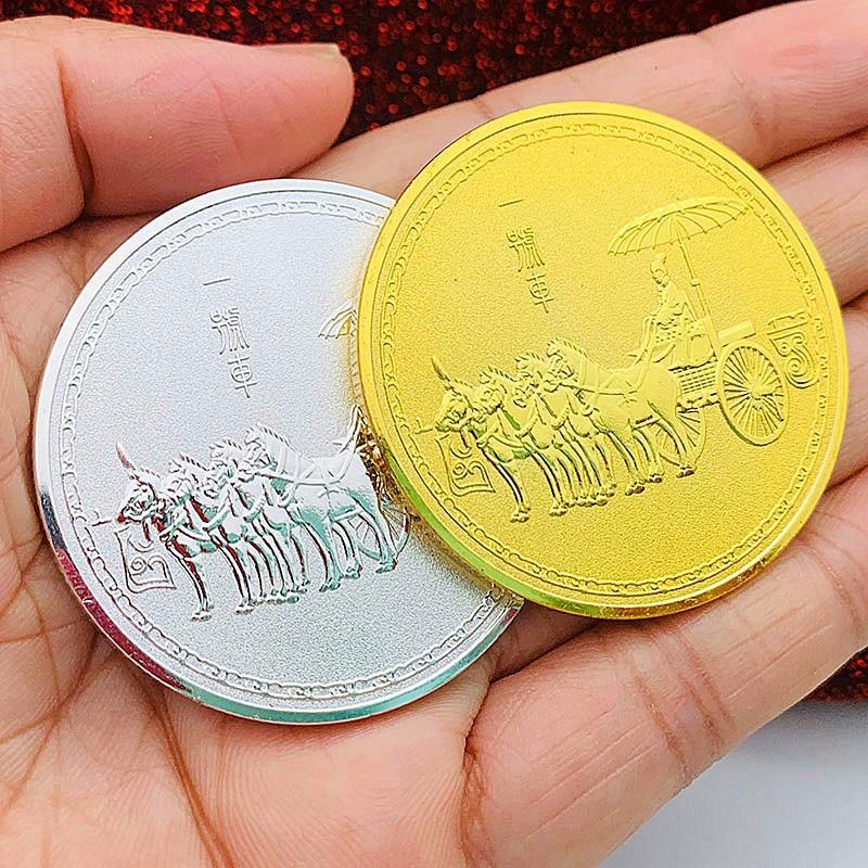 Xi'an Emperor, Qin Shihuang, No. 1 Terra Cotta Warriors, tourist attractions, gold plated coins, 45mm, commemorative coins, commemorative medals