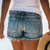 Dámské barevné džíny Stretch Slim Fit Distressed Denim Shorts
