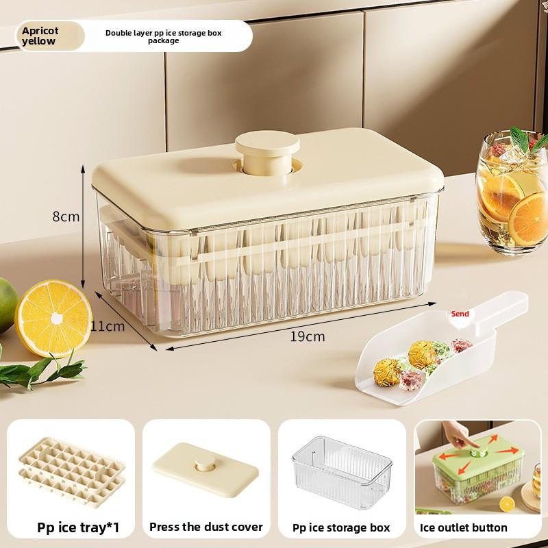 Press-to-Release Ice Cube Tray Food Grade Large Capacity for Home Freezer Storage Box for Perfect Ice Blocks Ice Cube Gadget