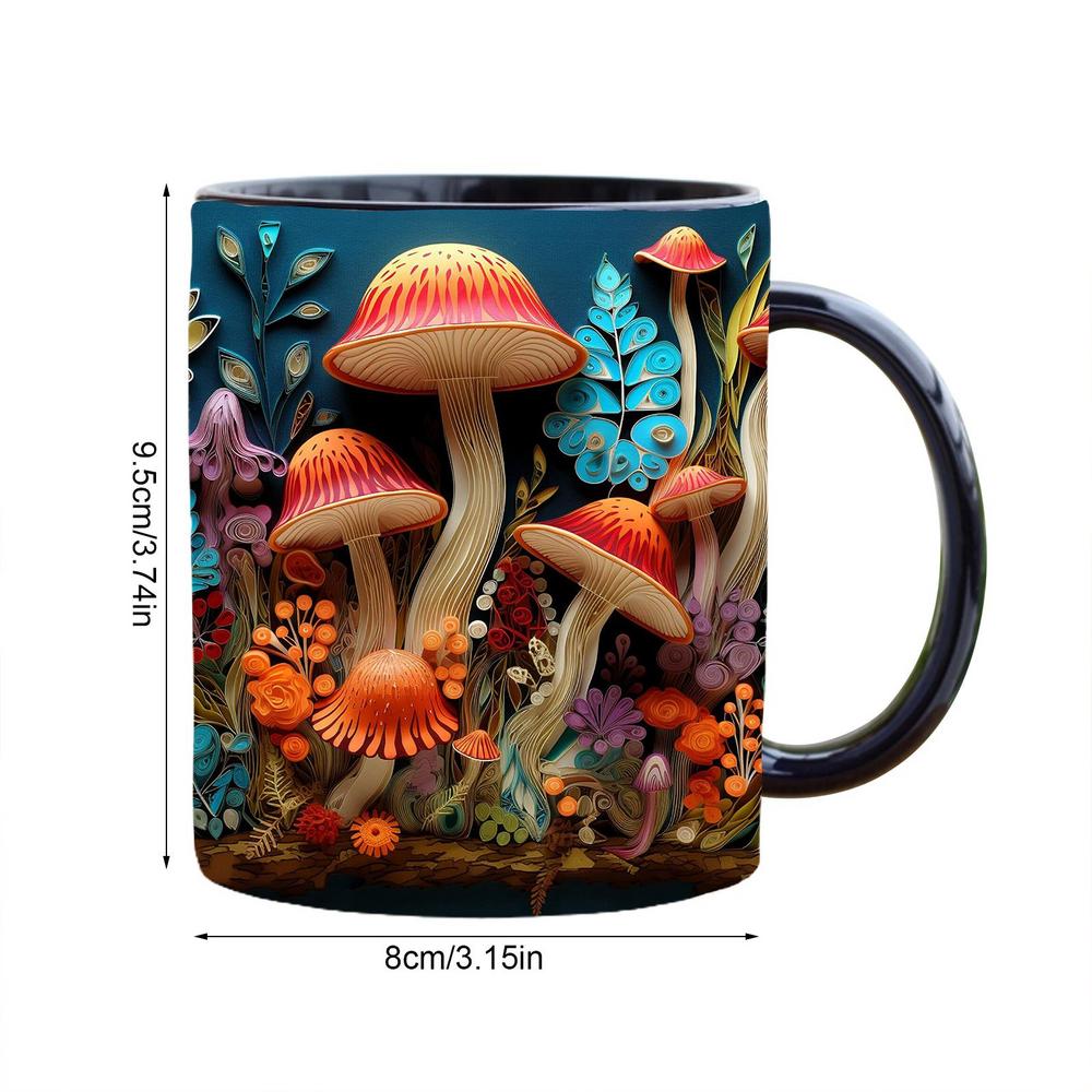 Creative Mushroom Ceramic Coffee Cup Multipurpose Cartoon Cute Mushroom Mug Breakfast Milk Cup Birthday Gift Decoration Mug Home