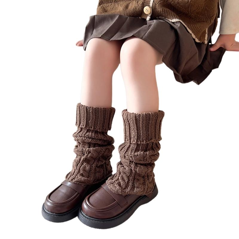Fashion Knit Leg Warmers for Little Girls Knee High Socks for Dress Toddler Winter Slouchy Socks Thicken Warm Leggings