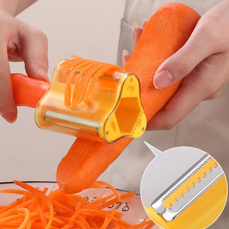 Household Kitchen Three In One Storage Fruit Peeler Stainless Steel Scraper Vegetable Fruit Scraper Kitchen Tool Accessories New