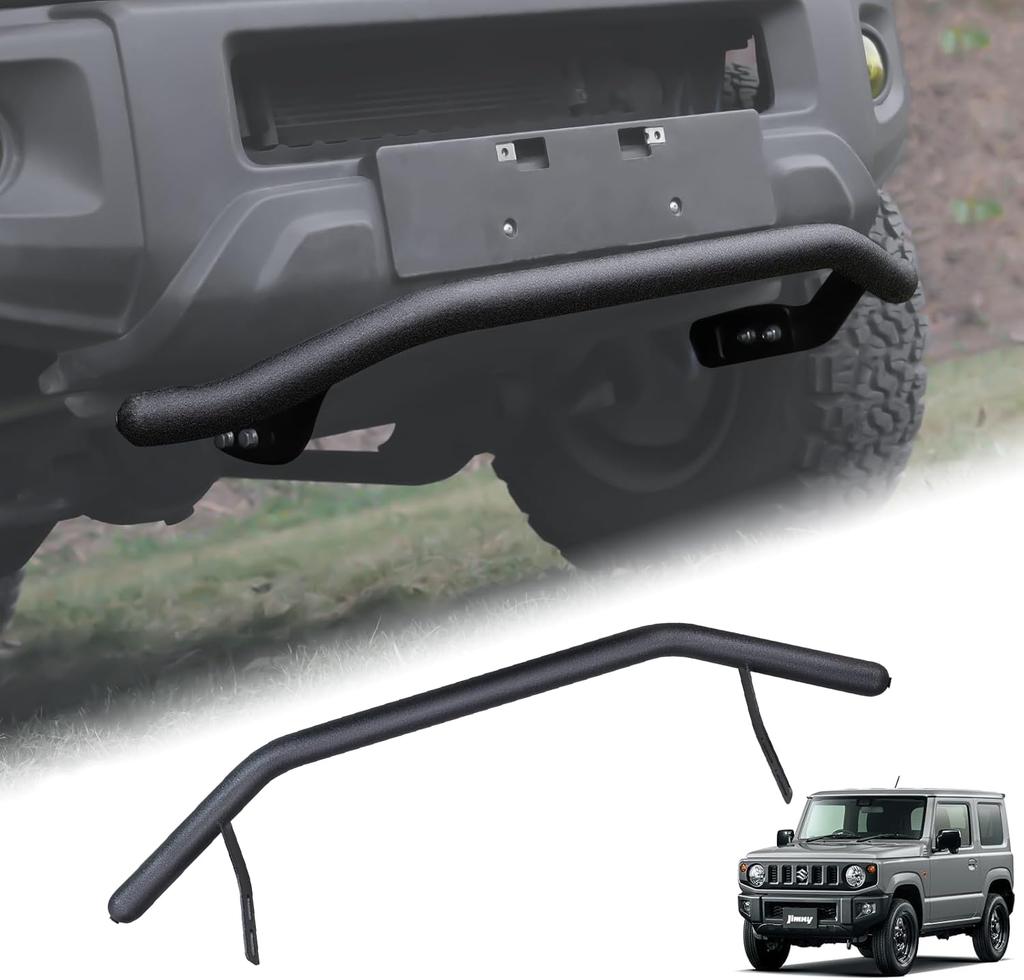 AMWMORV Jimny jb64 Front Jimny jb74 Black Front Grille Guard Bull Easy Electrodeposition Car Collision Prevention Bumper, Bumper, Bar, Steel,