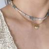 Objet213 Zigzag Aqua Natural Stone Necklace