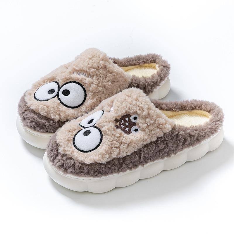 Bow head cotton slippers home warm cotton drag autumn and winter couple fashion plush cotton slippers